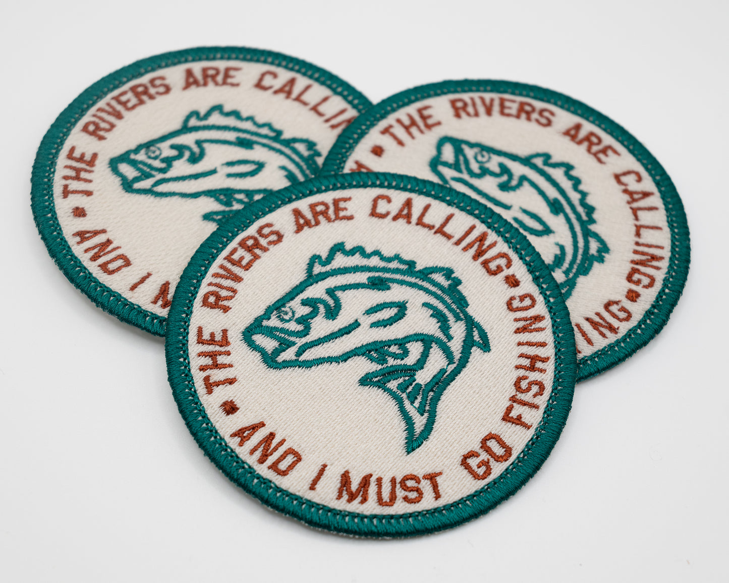 I must go fishing, Embroidered iron-on patch - 99